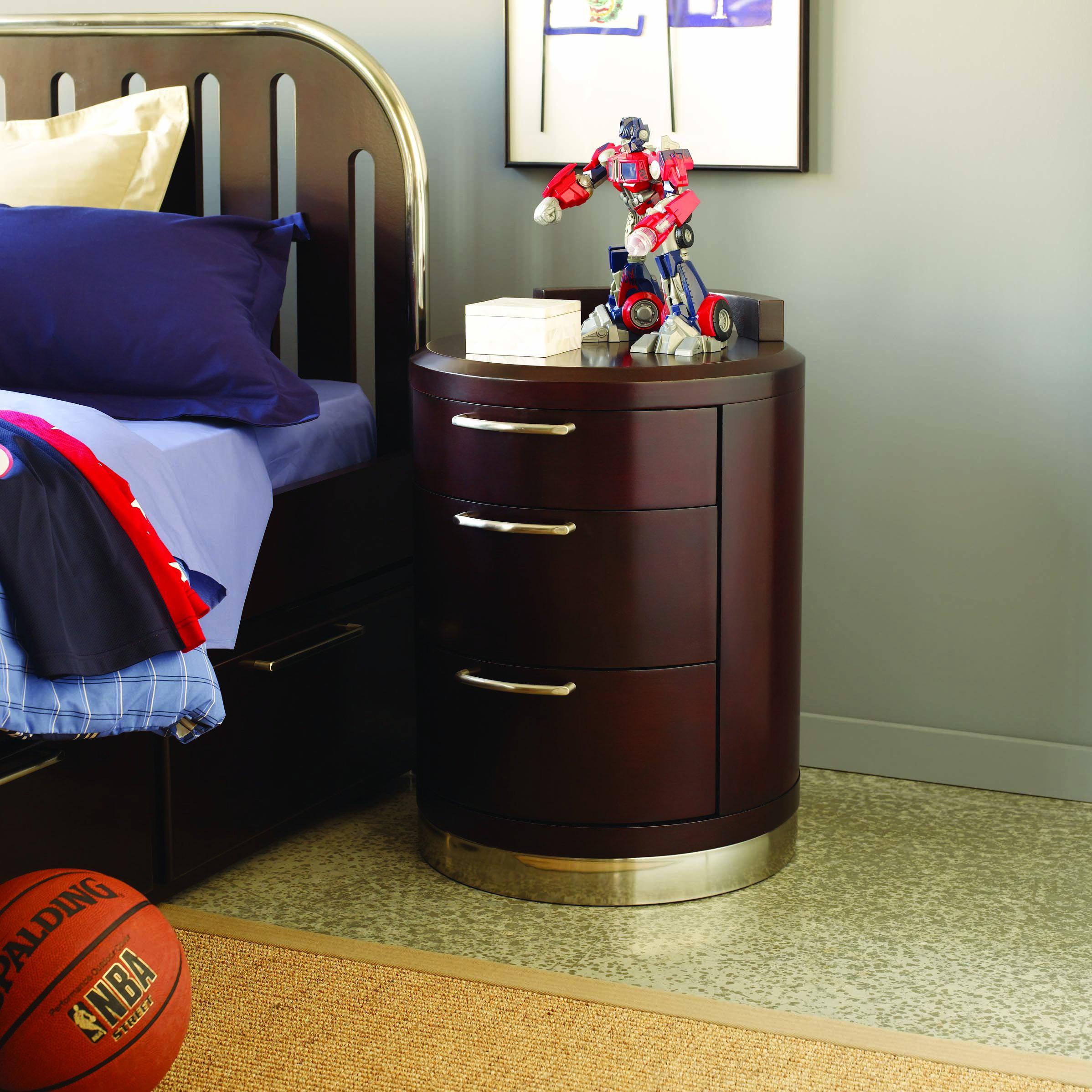 Opus Designs Aura ThreeDrawer Round Nightstand Find Your Furniture